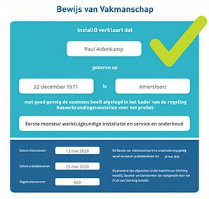 installQ - bewijs van vakmanschap